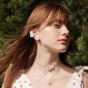 White Blossom Floral Earring Pair - Only Ear Clip